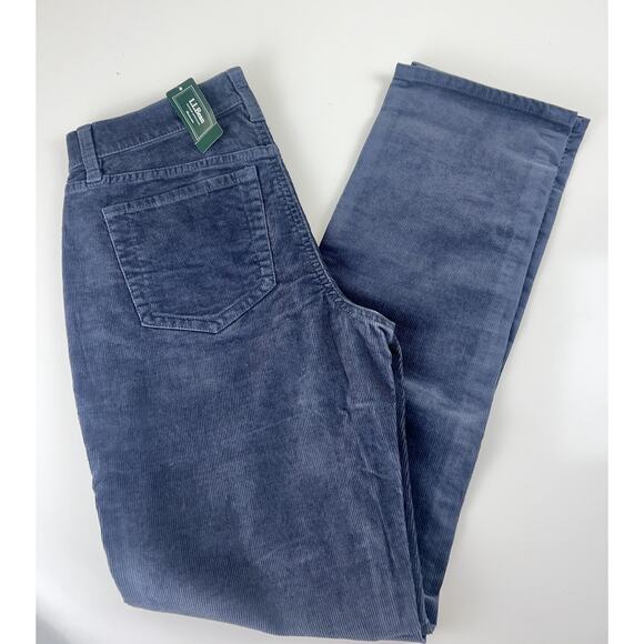 LL Bean Corduroy Pants Womens 6 Reg Favorite Fit Gray Cords Straight Leg 5 pocke - Picture 4 of 14
